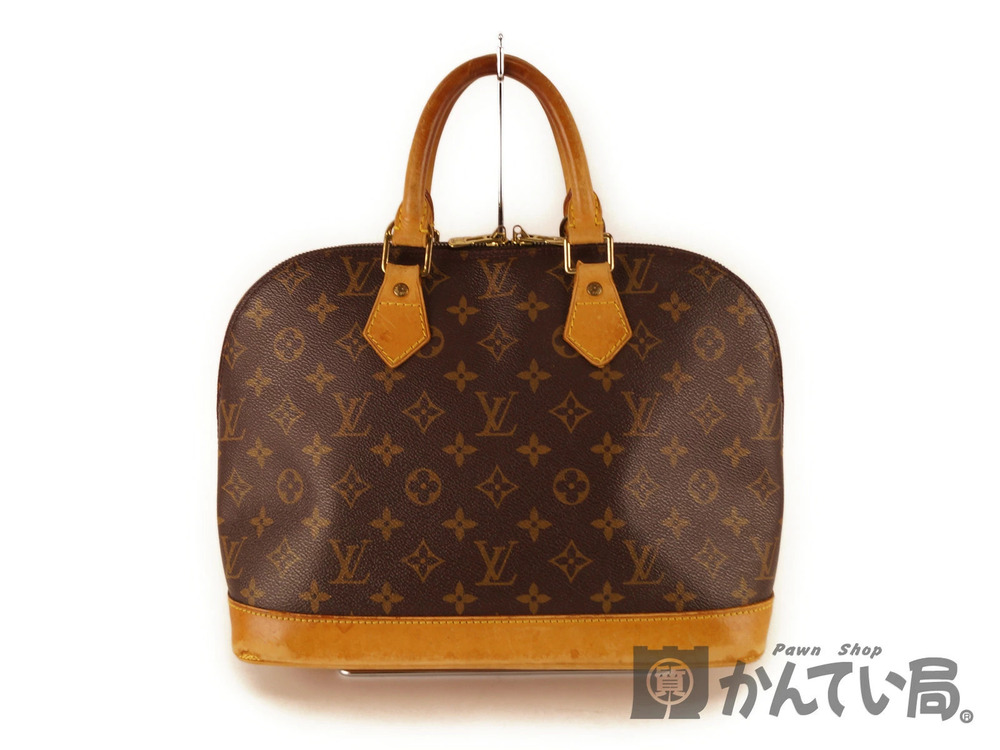 Louis Vuitton Alma Top Handle Bag Monogram Canvas Leather Brown